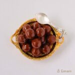 Gulab Jamun on Golden thali miniature Magnet - Image 4