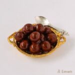 Gulab Jamun on Golden thali miniature Magnet - Image 3
