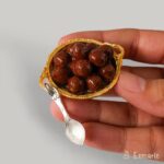Gulab Jamun on Golden thali miniature Magnet - Image 2