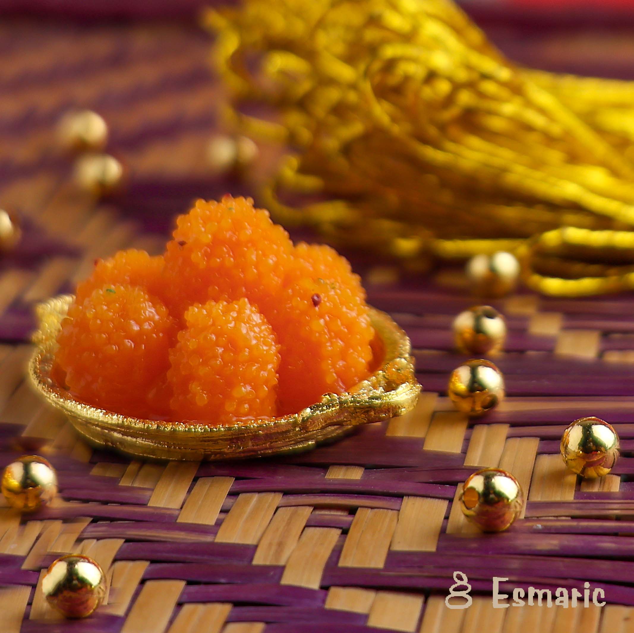 laddu 4 (2) Boondi Laddu Miniature Fridge Magnet - Image 1