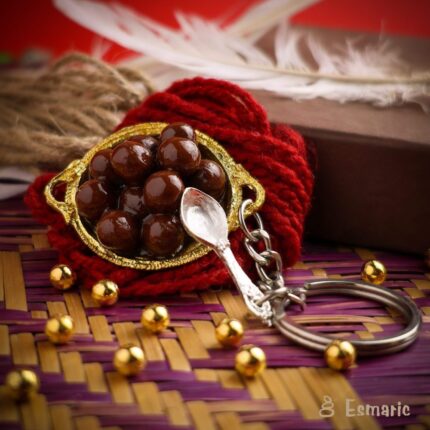Gulab Jamun on Golden thali miniature